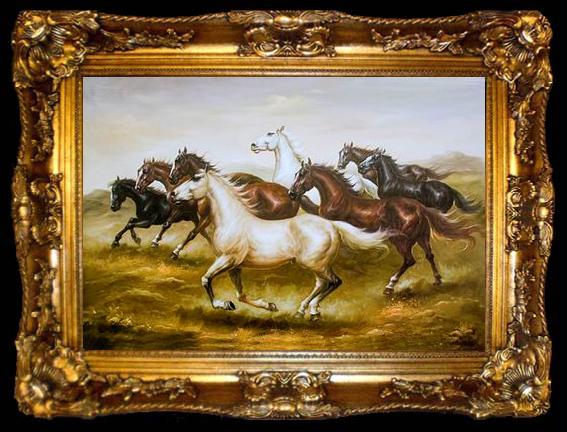 framed  unknow artist Horses 04, ta009-2